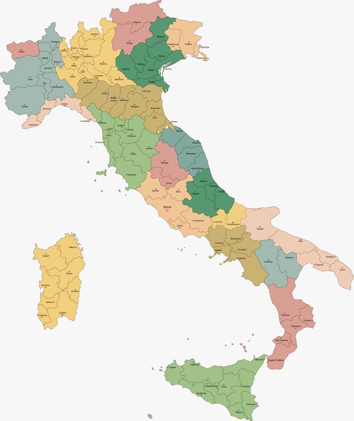 carte d'italie