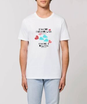 Tshirt coton bio - L`amour est dans l`air - bilingue FR - IT