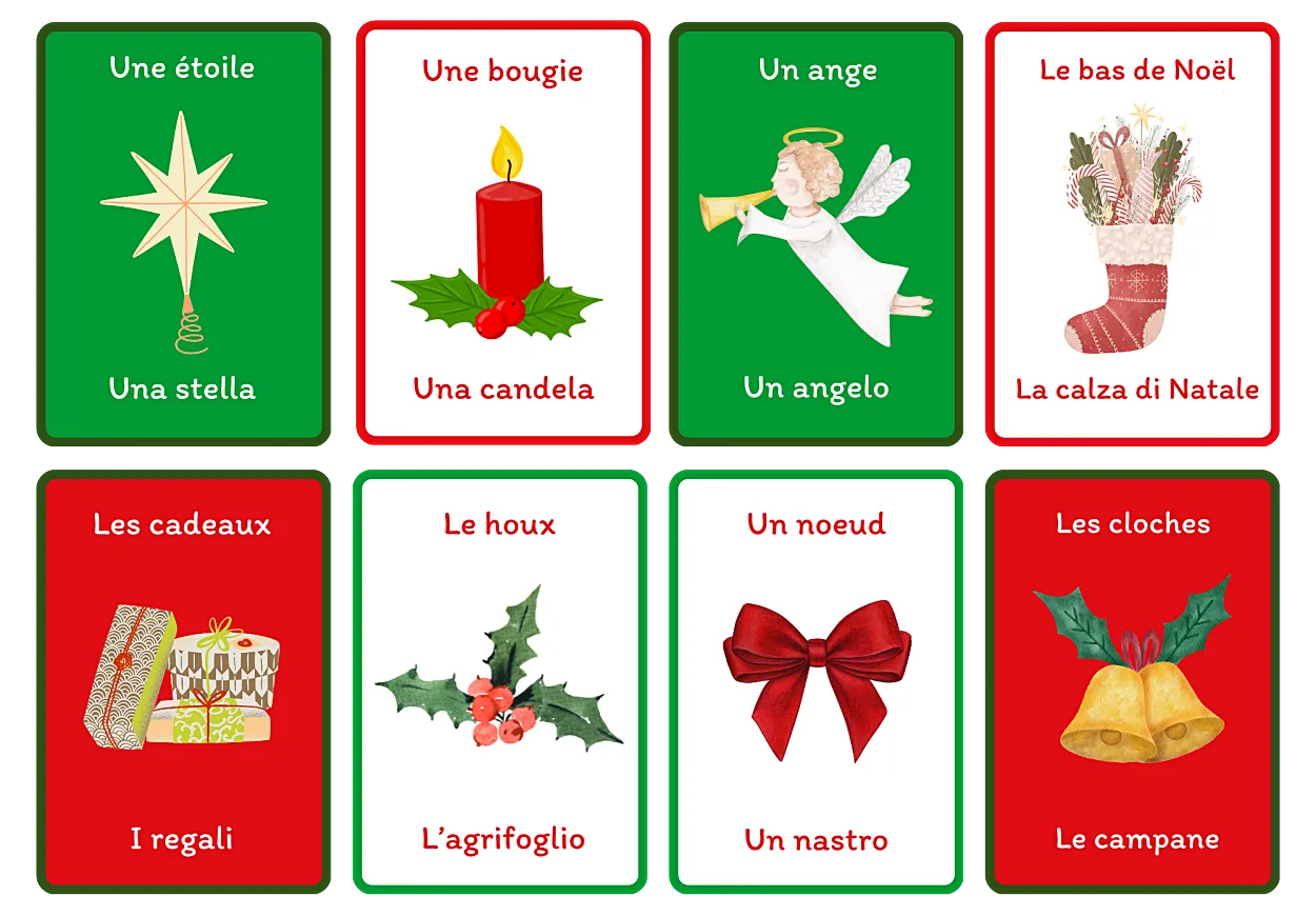 Mots de Noël / Parole di Natale - carte italien