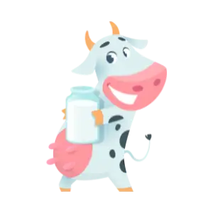 la mucca fa il latte