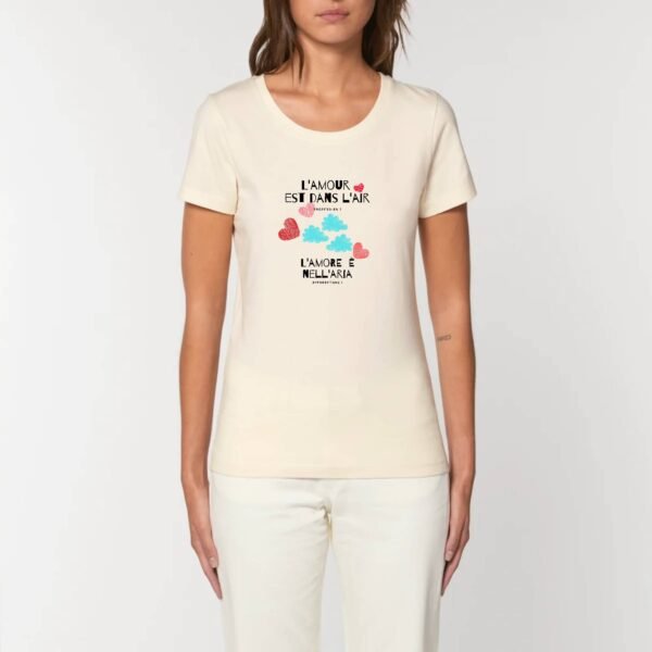 Tshirt coton bio - L`amour est dans l`air - bilingue FR - IT