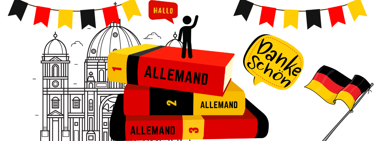 Allemand livres dico - illustration