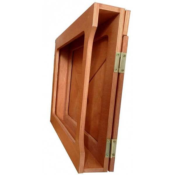 Butaï en bois teinté verni, volets découpe triangle Butaï en bois teinté verni, volets découpe triangle – Image 3