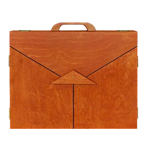 Butaï en bois teinté verni, volets découpe triangle callicephale butai triangle face rec w 1